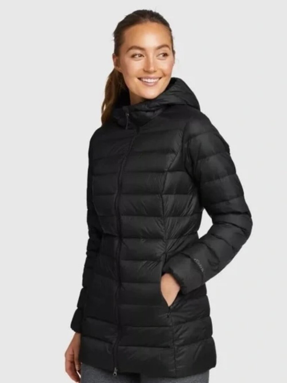Eddie Bauer EB650 Ultra-Light Down Puffer Midi Jacket - Petite Medium